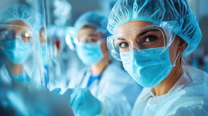 Dedicated Medical Professionals Performing Intricate Surgery in Hospital Operating Room