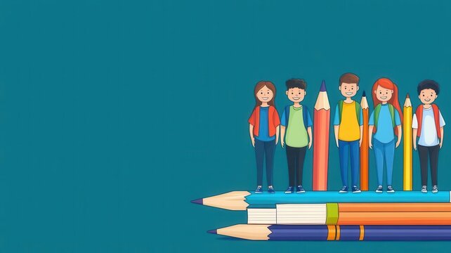 effort tips for students flat design side view education theme cartoon drawing vivid