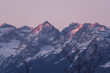 Fototapeta premium Trentino Alto Adige, Italy, Europe, Winter season, sunrise