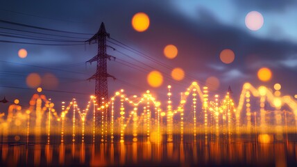 An intimate magazine-style image of peak energy power forecast models displayed on a dynamic digital interface