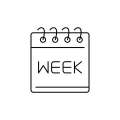 Weekly Calendar Outline Icon, represents a week view with a focus on specific days.