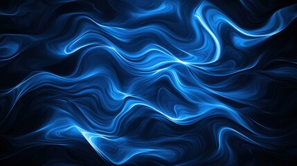 Obraz premium Abstract background with deep blue glow and smooth flowing shapes for design and creative projects