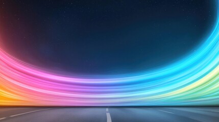 Fototapeta premium Colorful light trails on highway at night