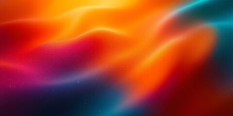Fototapeta premium This abstract image showcases a dynamic interplay of warm and cool colors, transitioning smoothly from oranges and reds to deep blues and purples