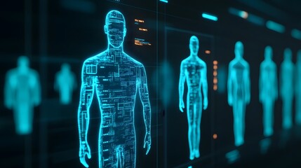 Futuristic Holographic Representation of Customer Personas Guiding Sales Tactics in a Cutting-Edge