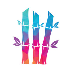 Bamboo Logo vector illustration icon. Panda Food Green Plant Vector.