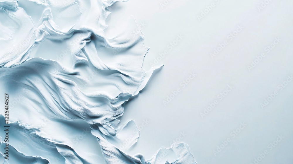 Poster light blue wavy cream creating a soft and elegant background