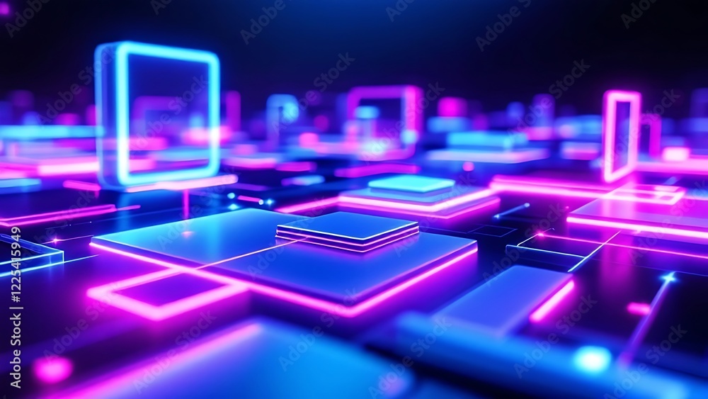 Poster modern digital abstract 3d background. copy space. based on generative ai