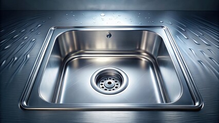 Modern Stainless Steel Kitchen Sink with Water Droplets