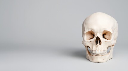 Obraz premium Skull with white face and black nose in dark fantasy style artwork on a black background