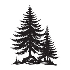 Stunning Pine Tree silhouette for modern nature designs - Pine tree silhouette - Pine tree vector - Pine tree illustration - Pine silhouette - Pine vector
