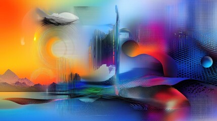Fototapeta premium Vibrant Abstract Cityscape