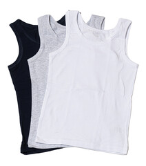 Undershirts showing elegance and simplicity on white background