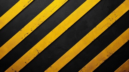 Fototapeta premium Black and yellow striped background with grunge diagonal stripes for industrial design use