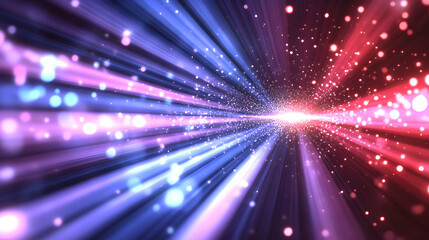 Naklejka premium Abstract light streaks, cosmic tunnel, vibrant colors, energy, motion background