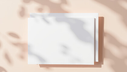 Obraz premium Minimalist wedding invitation design in soft pastel lighting, elegance