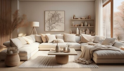 Fototapeta premium helles, freundliches Wohnzimmer