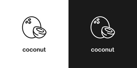 Coconut fruit icon. Coconut vector icon. Coconut symbols for your web design. Fruits icon