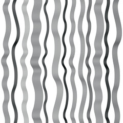 Vector abstract simple seamless pattern with black monochrome wave lines on transparent background. For textiles, wallpaper and packaging