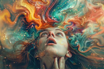 Saturated busy visual abstract depicting sensory overload life.