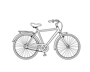 Fototapeta premium bicycle bike vehicle line art sketch drawing illustration vector.