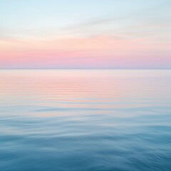 Obraz premium Tranquil Horizon – Calm Sea and Dreamy Sunset Glow - made with Generative AI