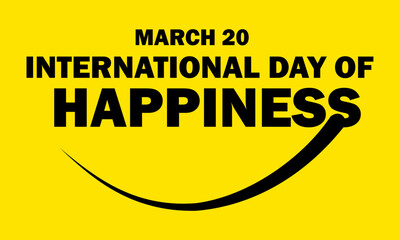 World Happiness Day Celebration Vector Template Design Illustration
