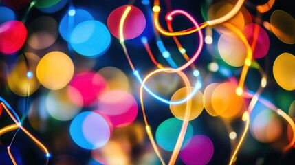 Colorful Lights Abstract Swirling Bokeh Background