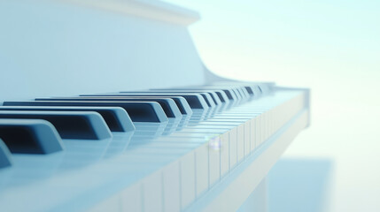 Obraz premium Minimalist piano keyboard on pure white background
