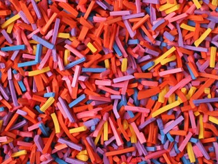 Fototapeta premium Colorful Sticks of Craft Supplies Spread Across a Surface in Various Vibrant Shades for Creative Projects and Artistic Expression
