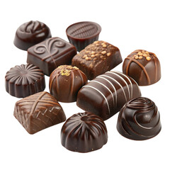 Obraz premium Assorted Dark Chocolate Truffles Gourmet Candy Box Selection Premium Sweets Delicious Confectionery Gift