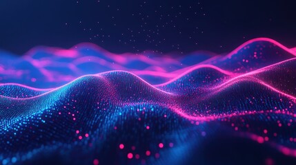 Fototapeta premium Abstract Digital Waveform Pink Blue Light