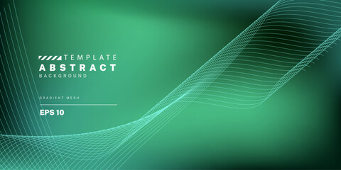 Abstract liquid background. Dark green gradient color. Blur effect color blend. Modern design template for web cover, ad banner, social media, header, presentation