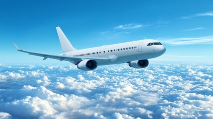 Obraz premium Thrilling Summer Airplane Flight over Blue Sky