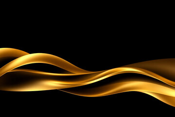 Obraz premium Elegant Golden Waves. Luxurious 3D Abstract Liquid Gold Design