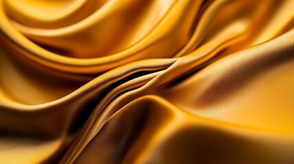 Fototapeta premium Golden Silk Drapery: Luxurious Texture and Rich Color