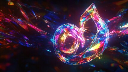 Abstract Colorful Crystal Music Note Design