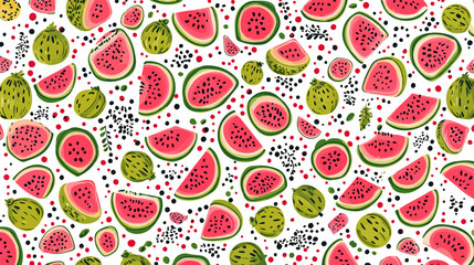Vibrant Watermelon Slice Pattern Design for Creative Projects