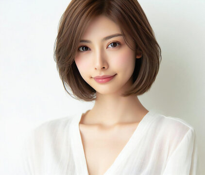 白いブラウスの美女
