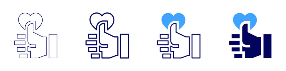 Connect like icon in 4 different styles. Thin Line, Line, Bold, and Bold Line. Duotone style. Editable stroke