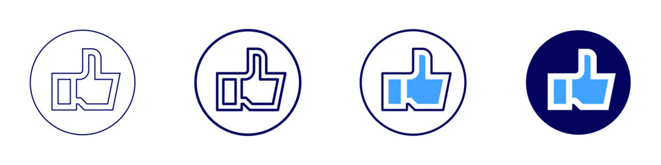 Like button icon in 4 different styles. Thin Line, Line, Bold, and Bold Line. Duotone style. Editable stroke