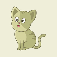 Cute Sitting Cat with a Playful Smile