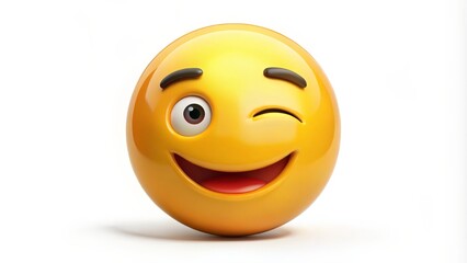 Fototapeta premium Winking Smiley Face Emoji