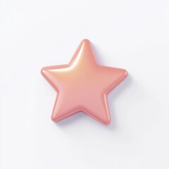 Obraz premium A glossy pink star-shaped object rests on a white background, adding a playful and whimsical touch to the composition.