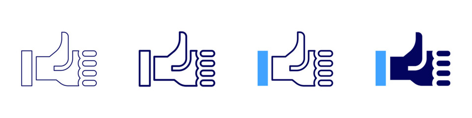 Like page icon in 4 different styles. Thin Line, Line, Bold, and Bold Line. Duotone style. Editable stroke