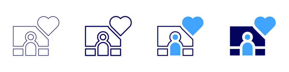 Pic like icon in 4 different styles. Thin Line, Line, Bold, and Bold Line. Duotone style. Editable stroke