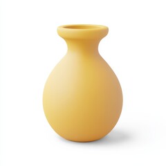 A simple, round yellow vase with a narrow neck, designed for decorative purposes, highlighting modern minimalist aesthetics.