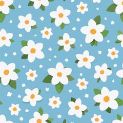 vector background of white daisy flowers, white daisies on a blue background