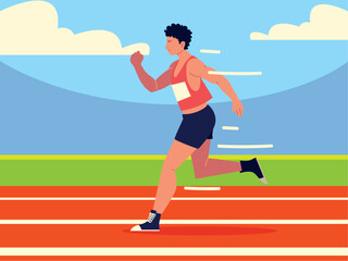 Vector image of a person practicing athletics