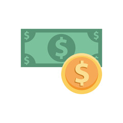Vector image of a banknote icon with a white background